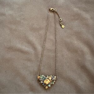 Chloe + Isabel Statement Necklace Gem Cluster Boho Sparkle Jewel Antique Tones